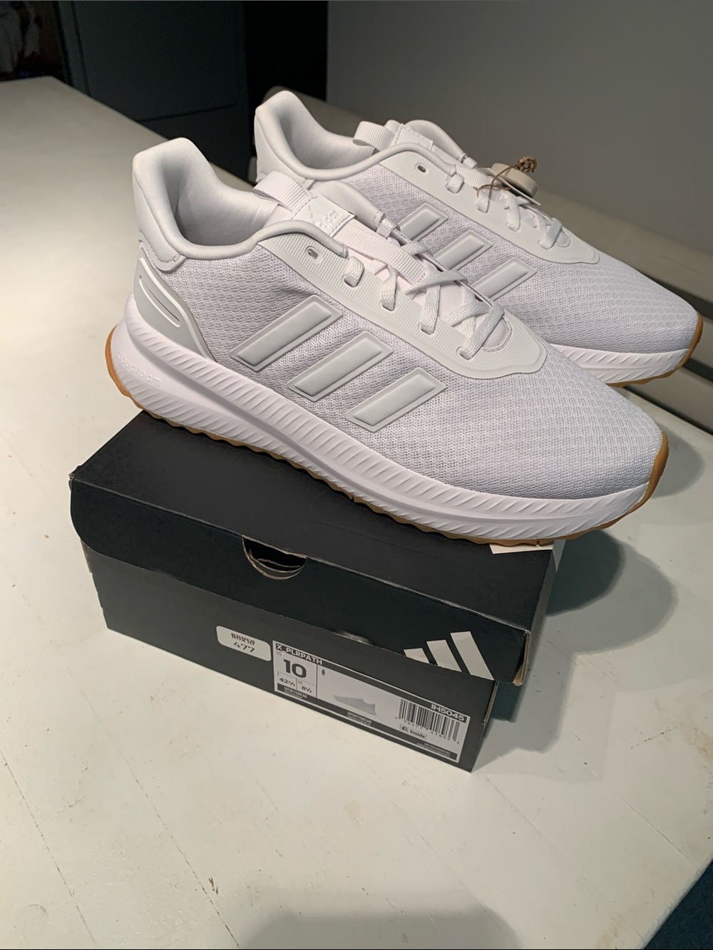 adidas X PLRPATH  Cloudfoam White Mesh Running Sneakers with Gum Outsole